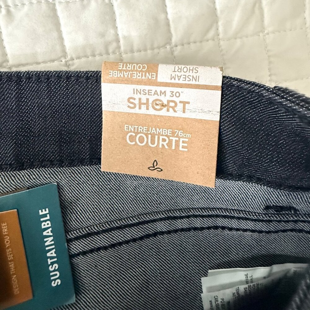 Prana Sustainable Denim Jeans 6/28 Short Inseam 30" Organic Cotton Blend Stretch - Picture 4 of 6